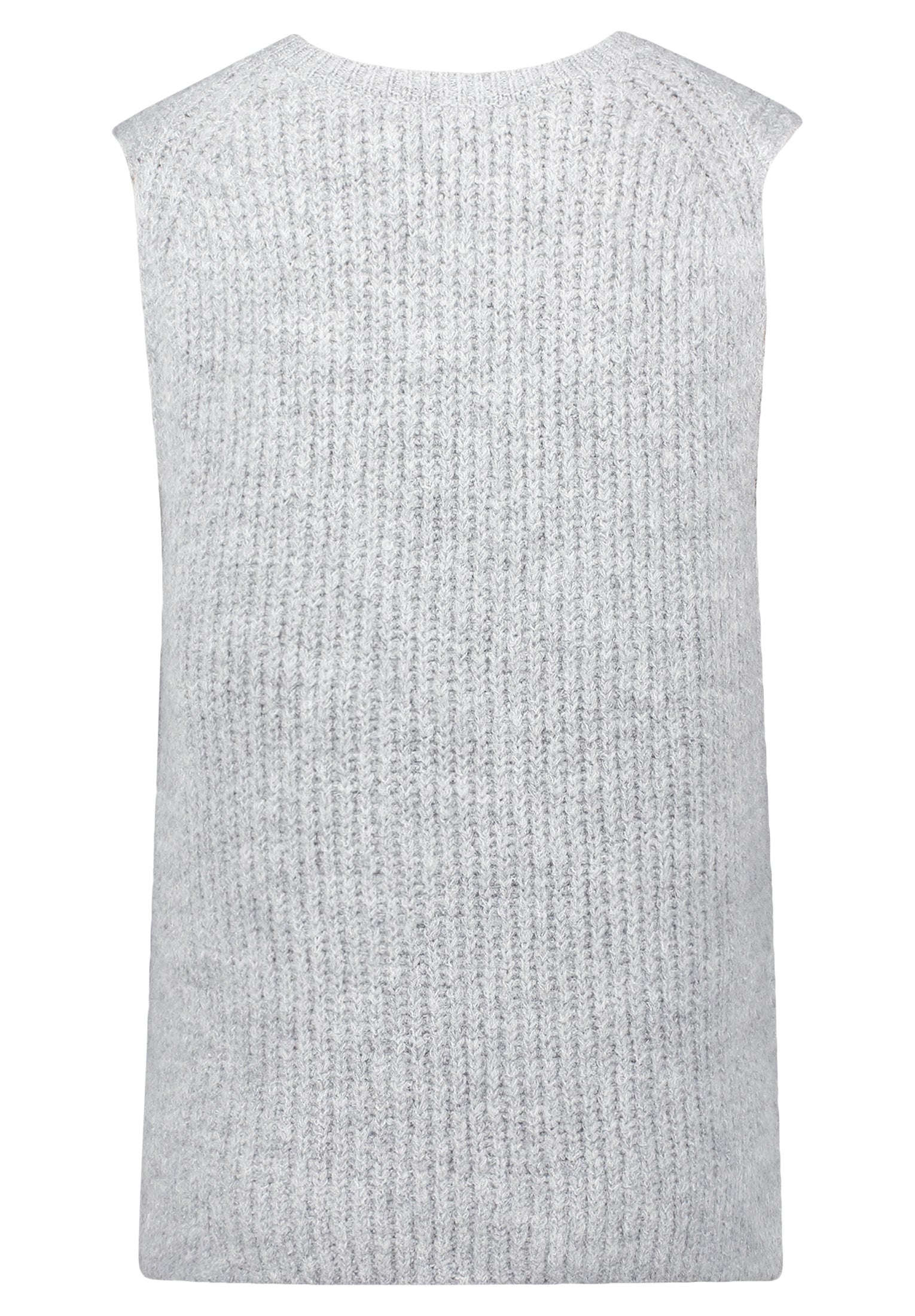 Strickpullover Kurz ohne Arm Light Silver Melange Bild 2