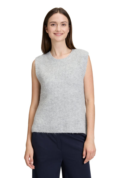 Strickpullover Kurz ohne Arm Light Silver Melange Bild 3