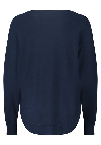 Strickpullover Lang 1/1 Arm Navy Blue Bild 2