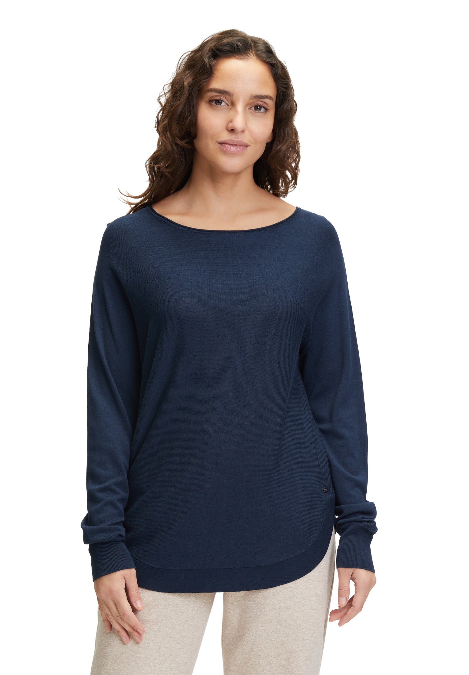 Strickpullover Lang 1/1 Arm Navy Blue Bild 3