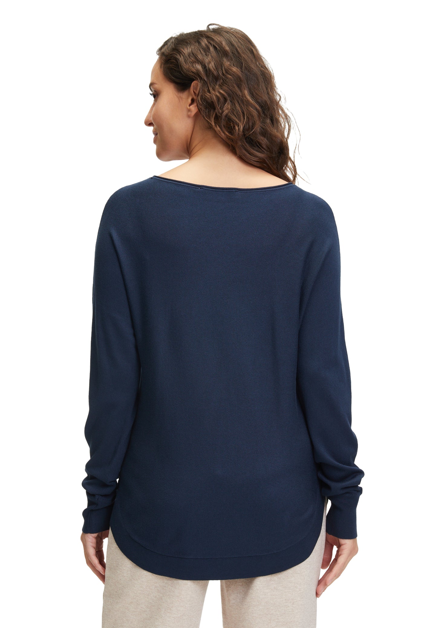 Strickpullover Lang 1/1 Arm Navy Blue Bild 4