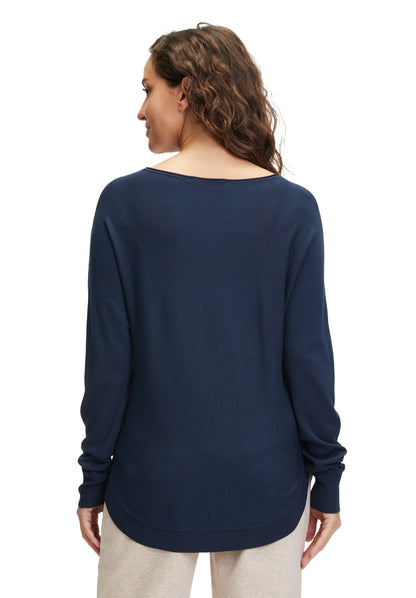 Strickpullover Lang 1/1 Arm Navy Blue Bild 4