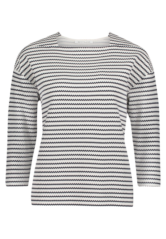 Sweat Kurz 3/4 Arm Dark Blue/Cream Bild 1