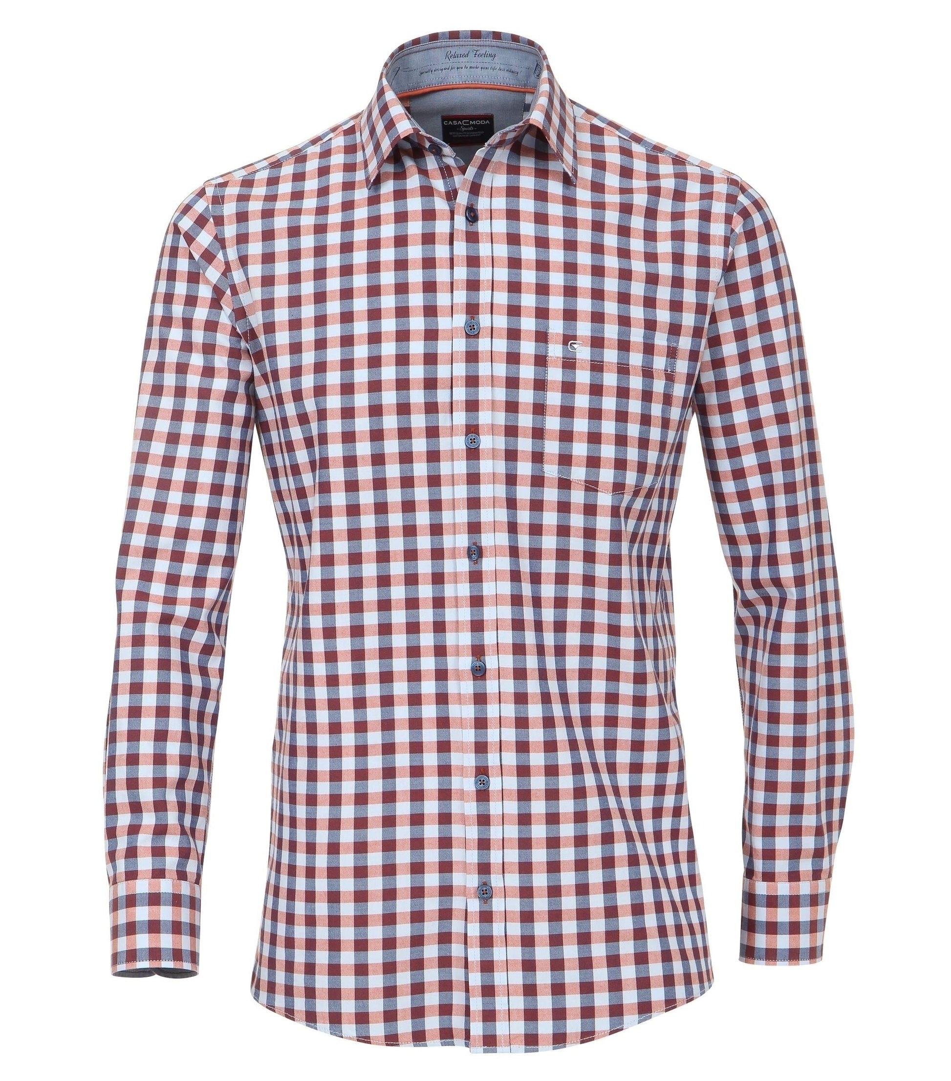 CasaModa Hemd Freizeit 1/1 Arm Kent Karo 450 orange Bild 1