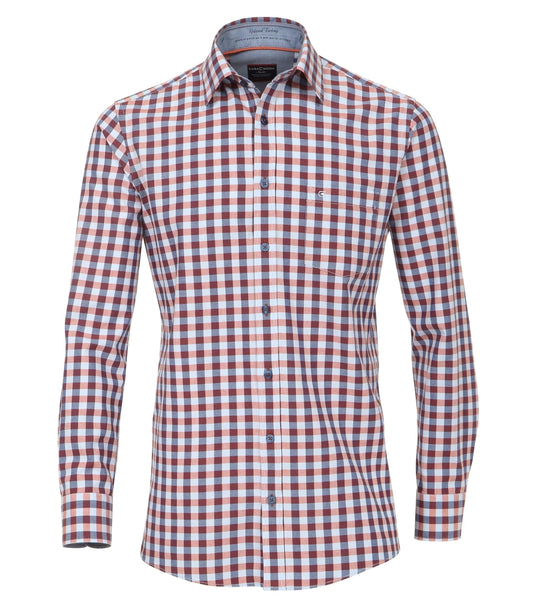 CasaModa Hemd Freizeit 1/1 Arm Kent Karo 450 orange Bild 1