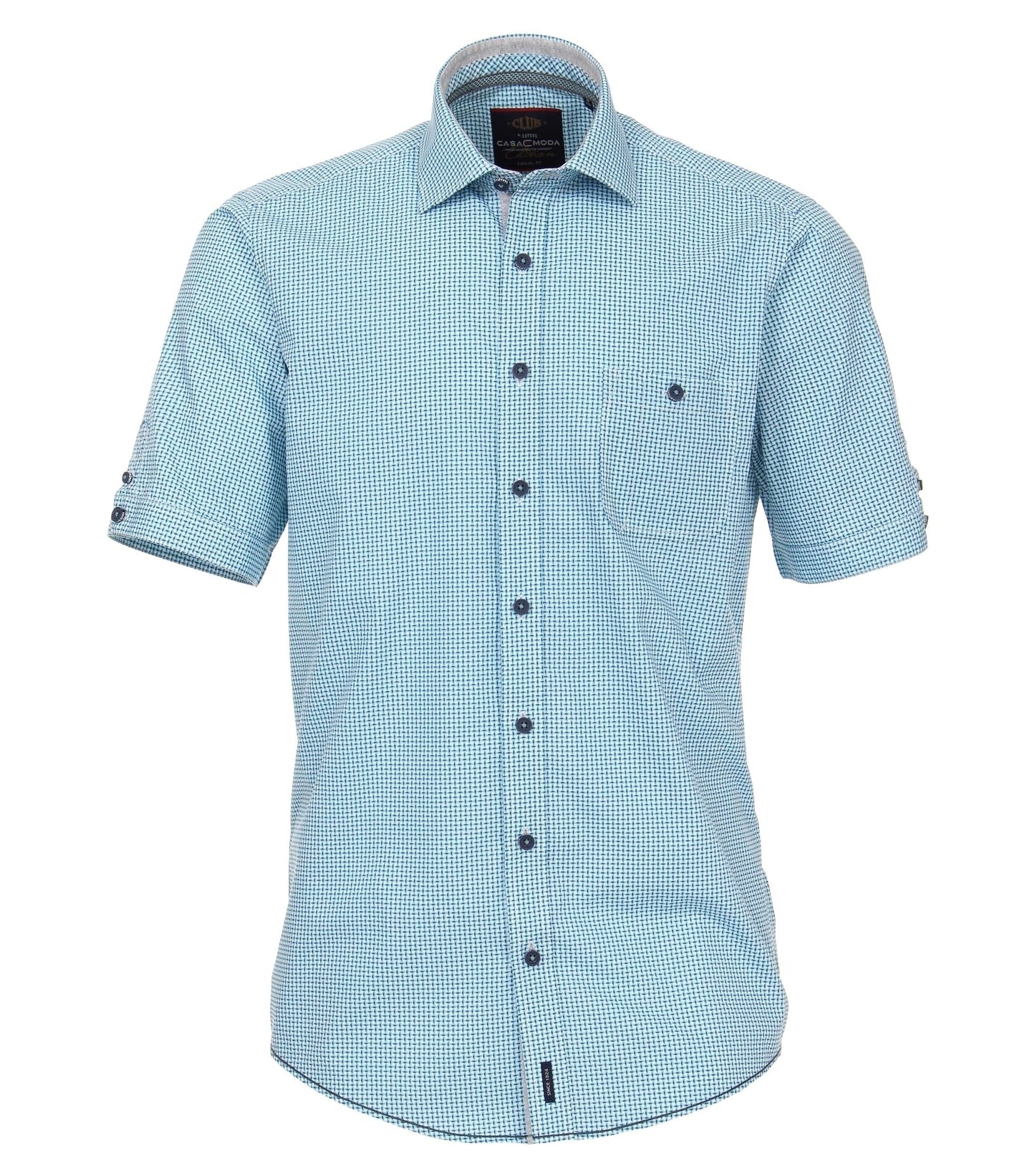 CASAMODA shirt leisure 1/2 sleeve Kent print