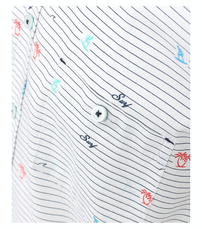 Half-sleeved shirt with fashionable print