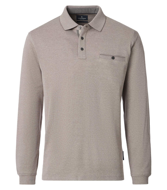 Polo-Shirt Langarm 668 beige Bild 1