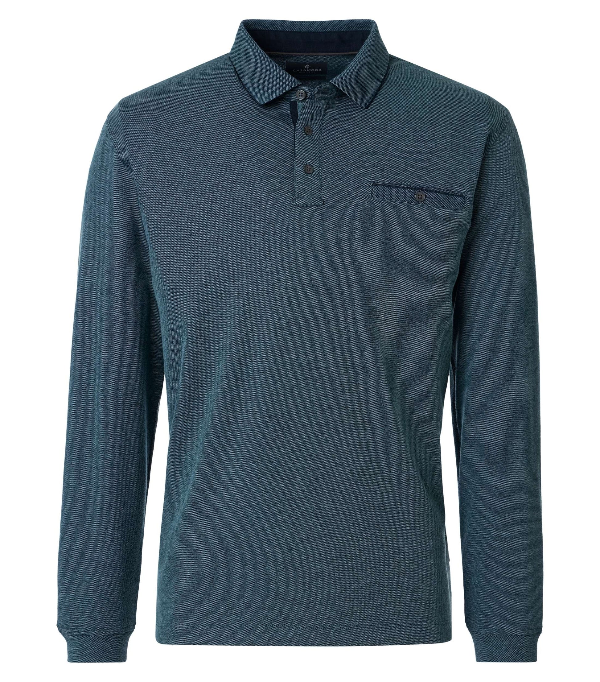 Polo-Shirt Langarm 368 tUErkis Bild 1