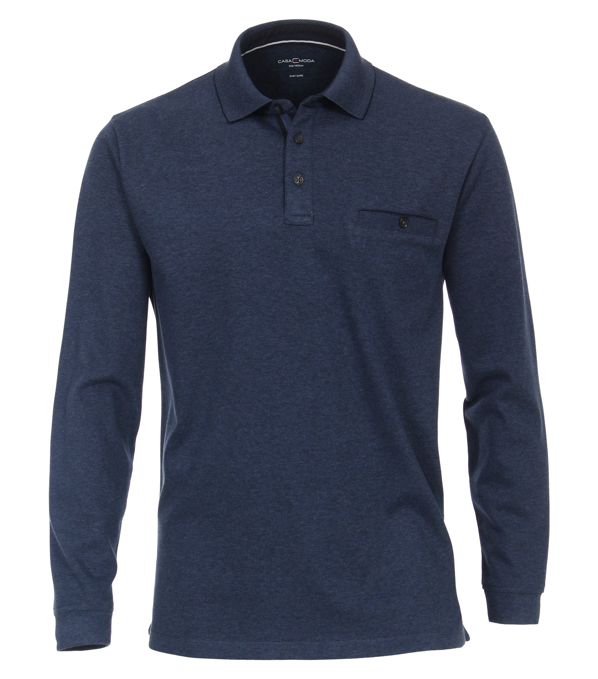 Polo-Shirt Langarm gestreift 107 blau Bild 1