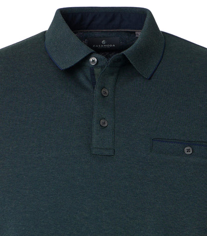 Polo-Shirt Langarm gestreift 337 grUEn Bild 2