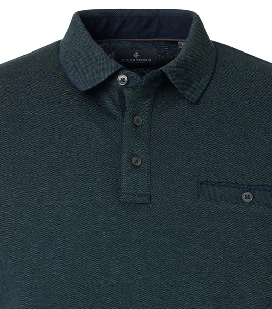 Polo-Shirt Langarm gestreift 337 grUEn Bild 2
