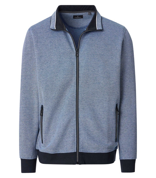 Sweatjacke mit Zip 126 blau Bild 1