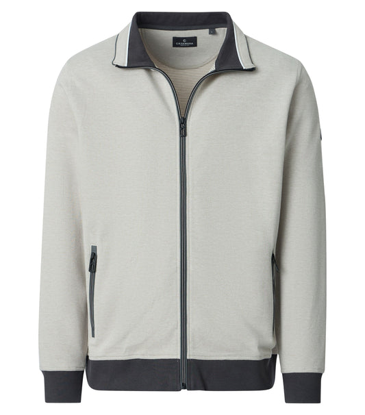 Sweatjacke mit Zip 608 beige Bild 1