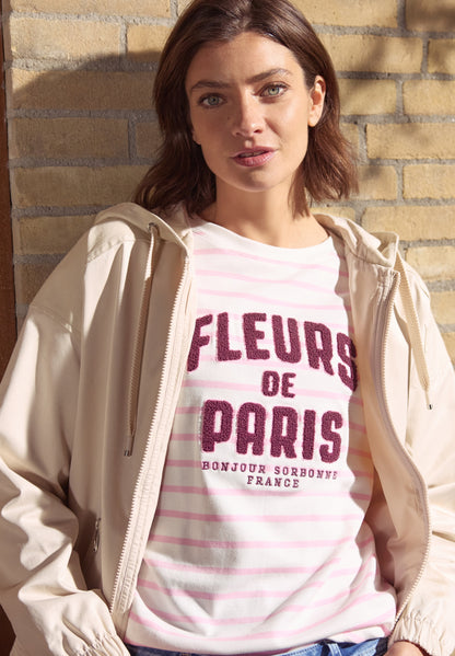 3/4-Arm Shirt mit Wording Artwork light blush rose Bild 3
