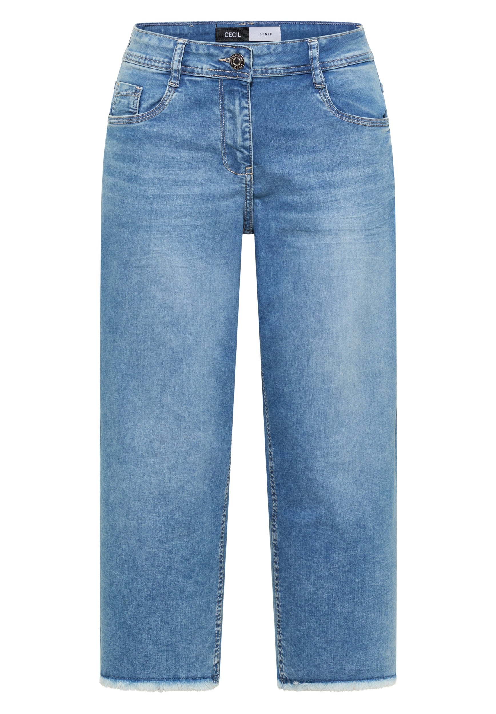 3/4 Wide Leg Jeans im Loose Fit light blue washed Bild 1
