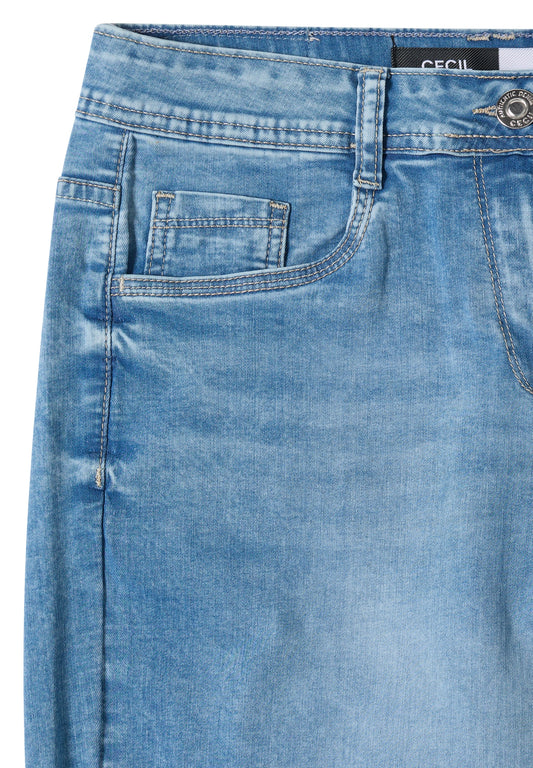 3/4 Wide Leg Jeans im Loose Fit light blue washed Bild 2