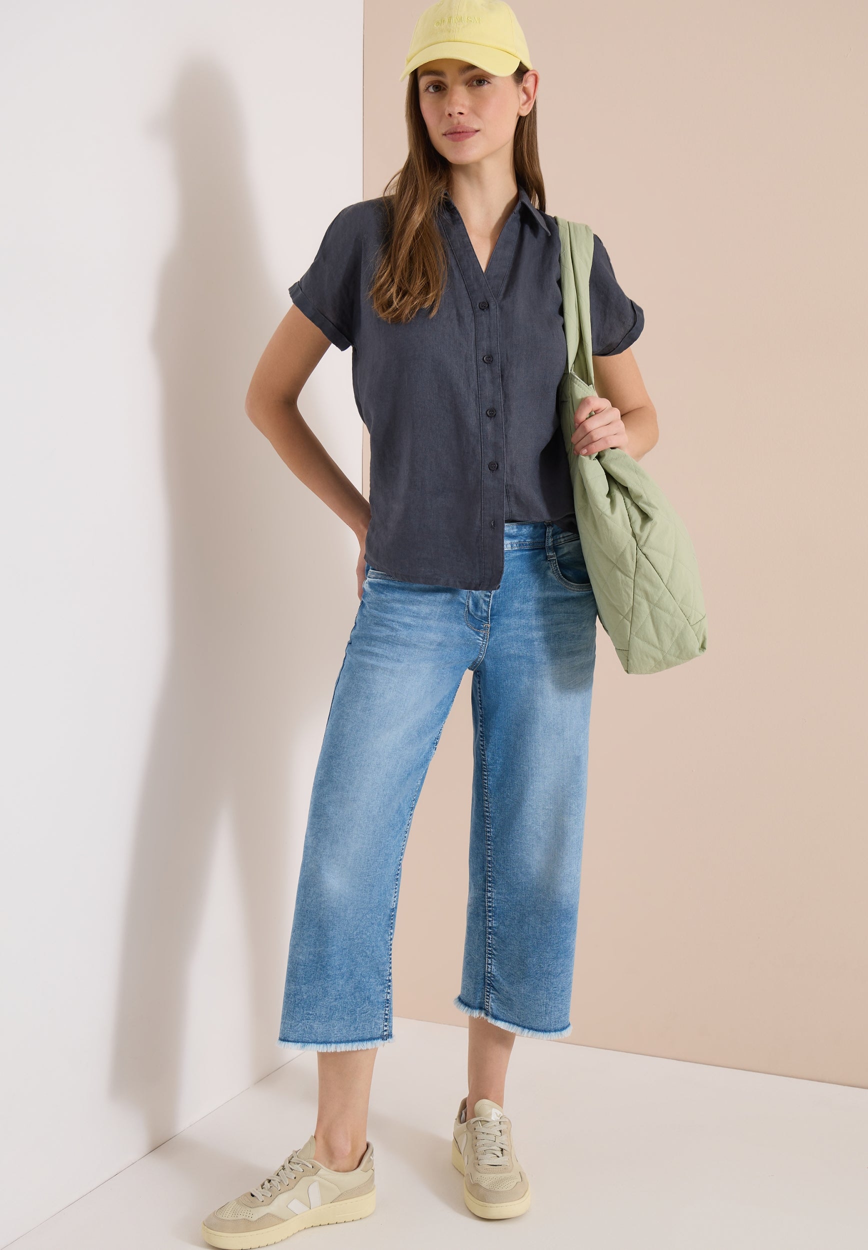 3/4 Wide Leg Jeans im Loose Fit light blue washed Bild 5