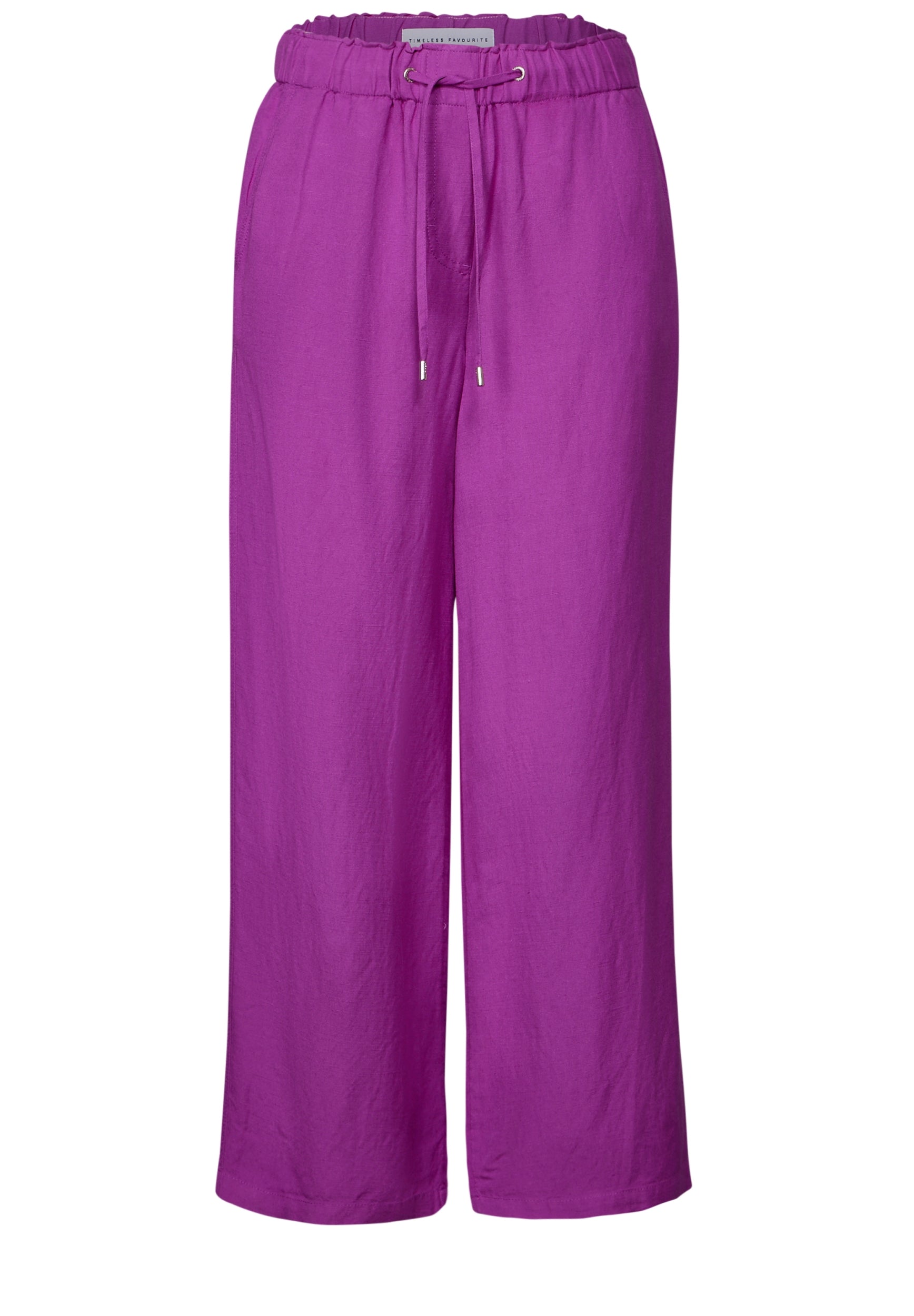 7/8 Wide Leg Hose aus Leinenmix magenta lacquer Bild 1