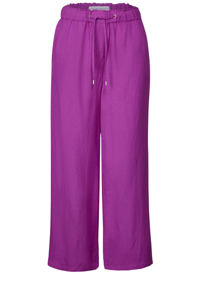 7/8 Wide Leg Hose aus Leinenmix magenta lacquer Bild 1