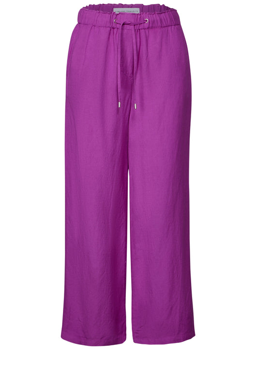 7/8 Wide Leg Hose aus Leinenmix magenta lacquer Bild 1