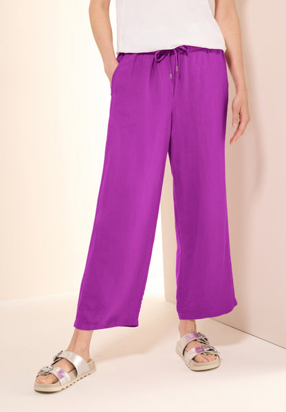 7/8 Wide Leg Hose aus Leinenmix magenta lacquer Bild 4