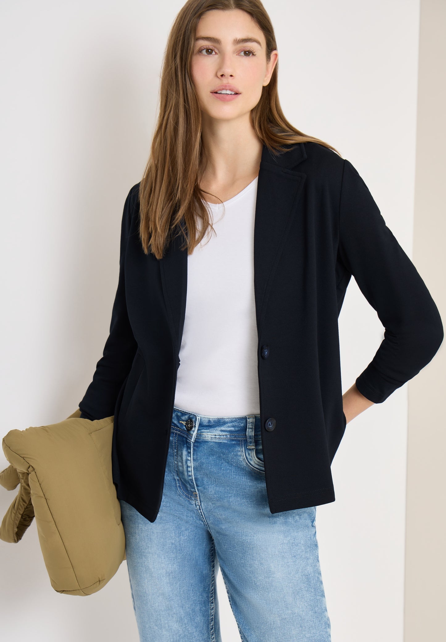Basic Blazer mit Reverskragen universal blue Bild 3