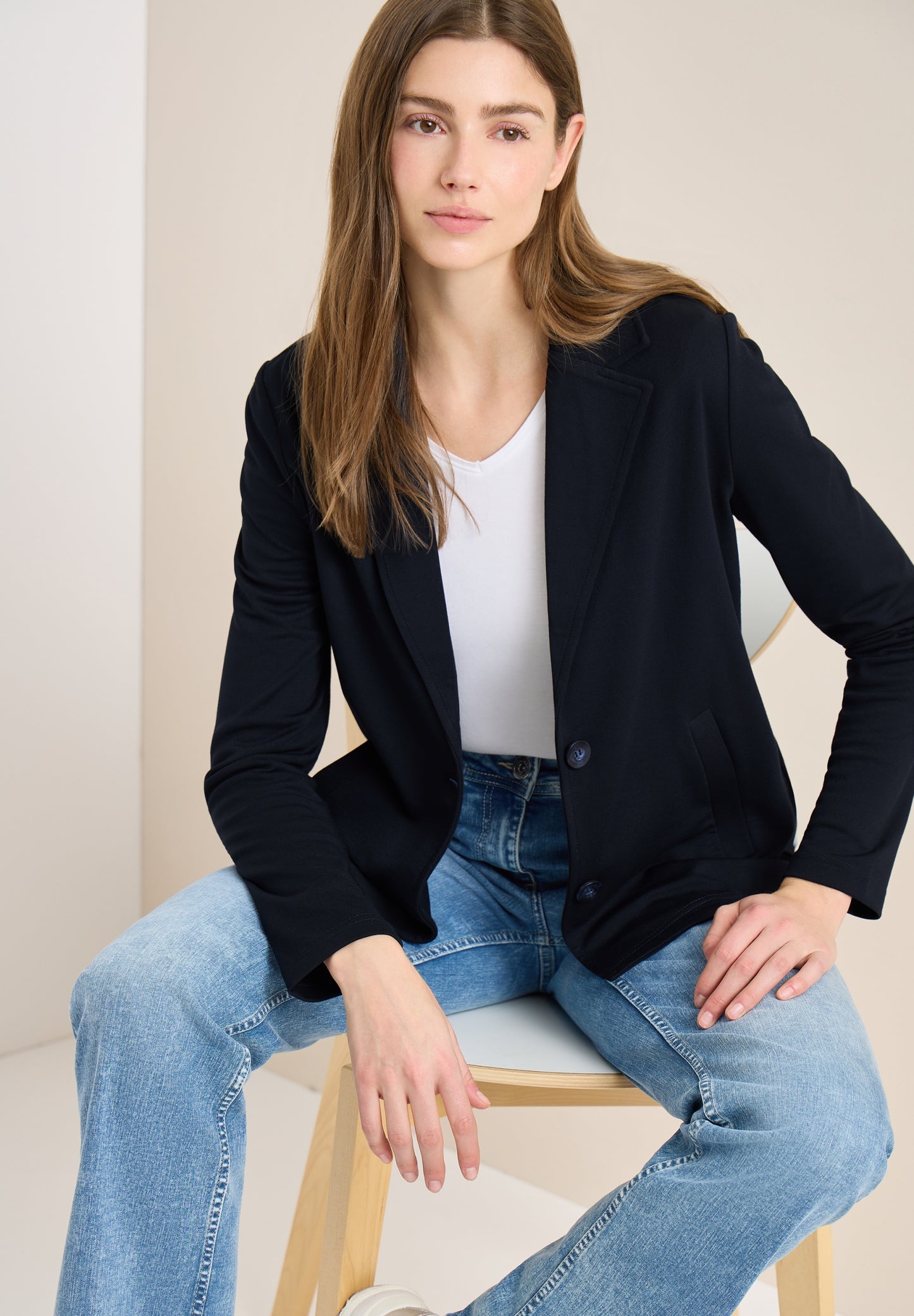 Basic Blazer mit Reverskragen universal blue Bild 6