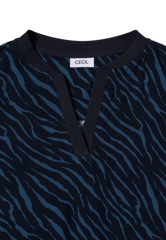 Bluse mit Zebra Print urban dark blue Bild 2