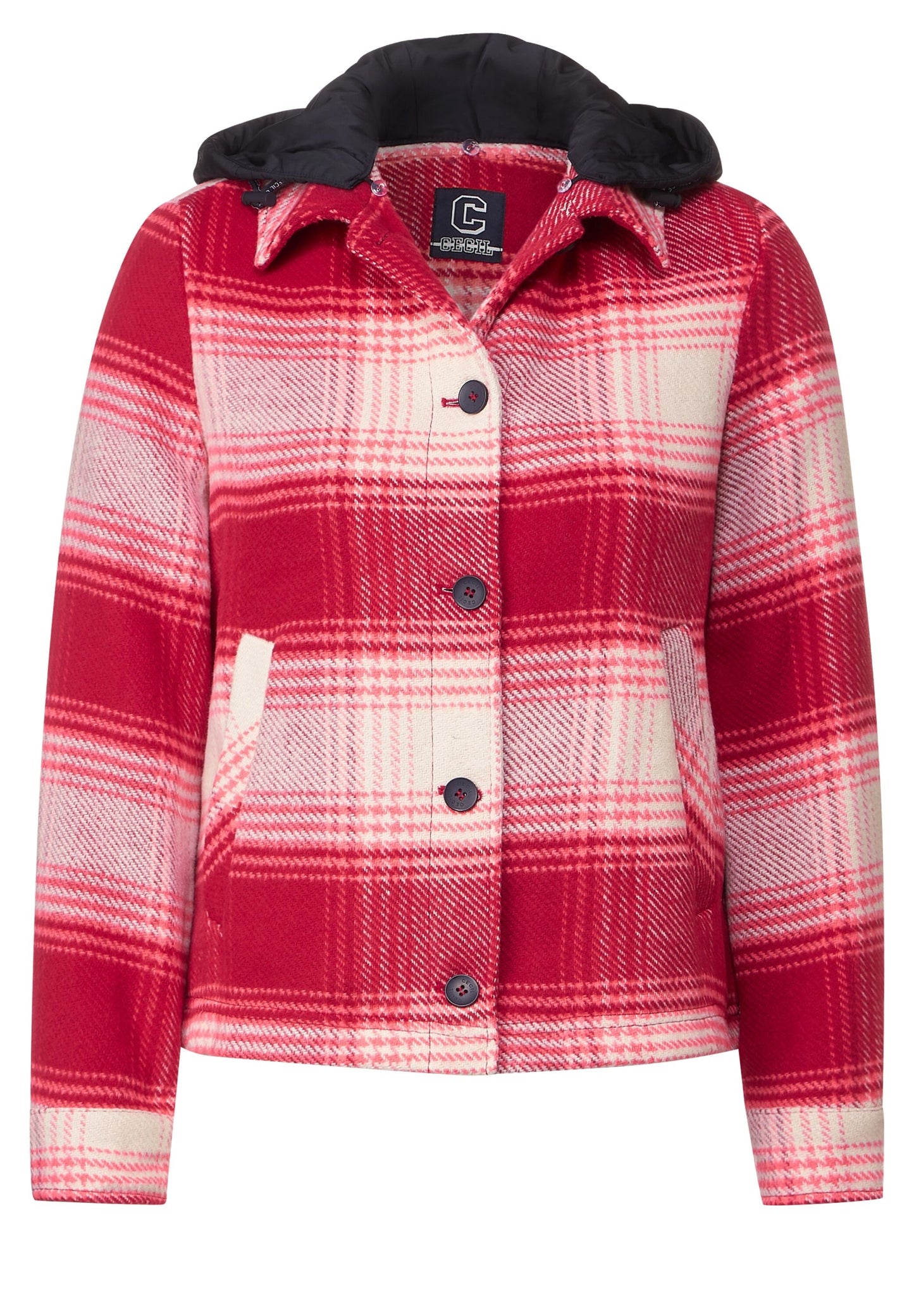 Check Jacket w. Detachable Hoo casual red Bild 6