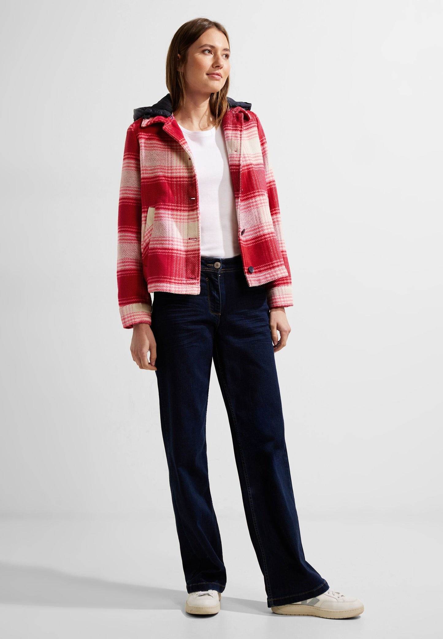 Check Jacket w. Detachable Hoo casual red Bild 9