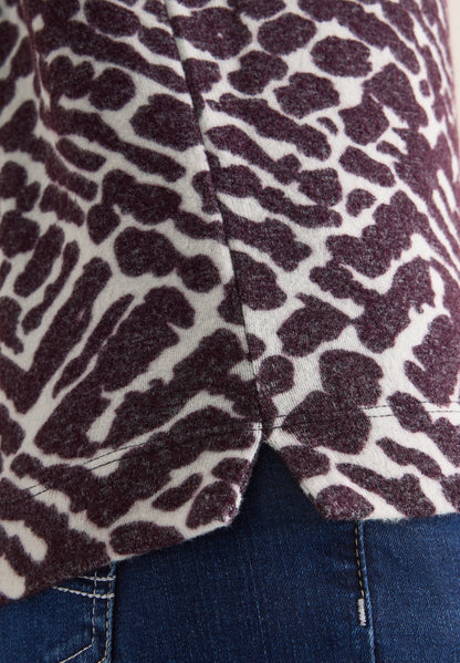 Cosy Melange AOP T-Shirt eggplant red melange Bild 6