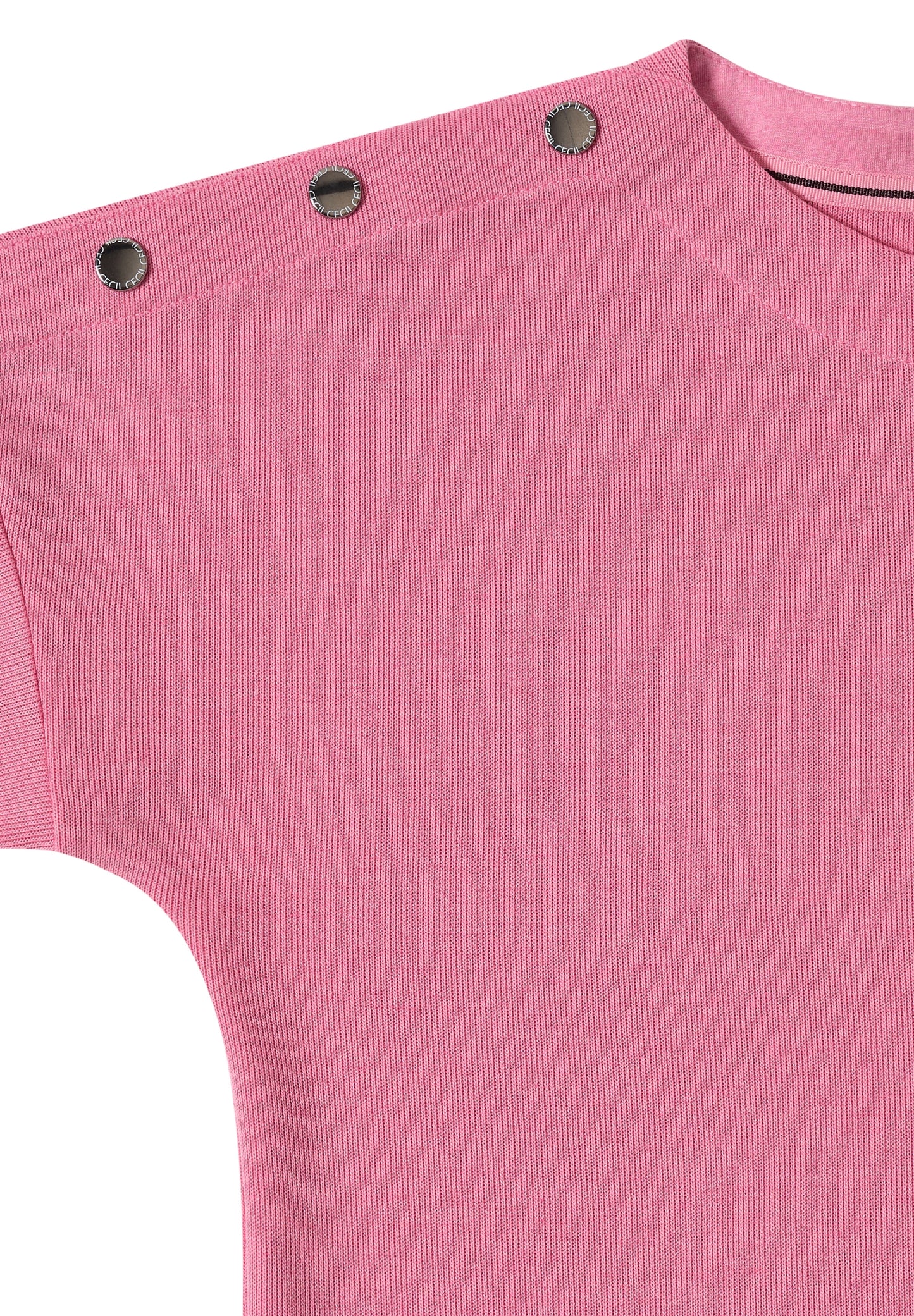 Cosy Melange Button T-Shirt dark blossom melange Bild 2