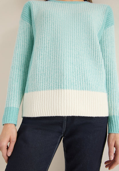 Cosy Mouliné round neck light foam blue Bild 7