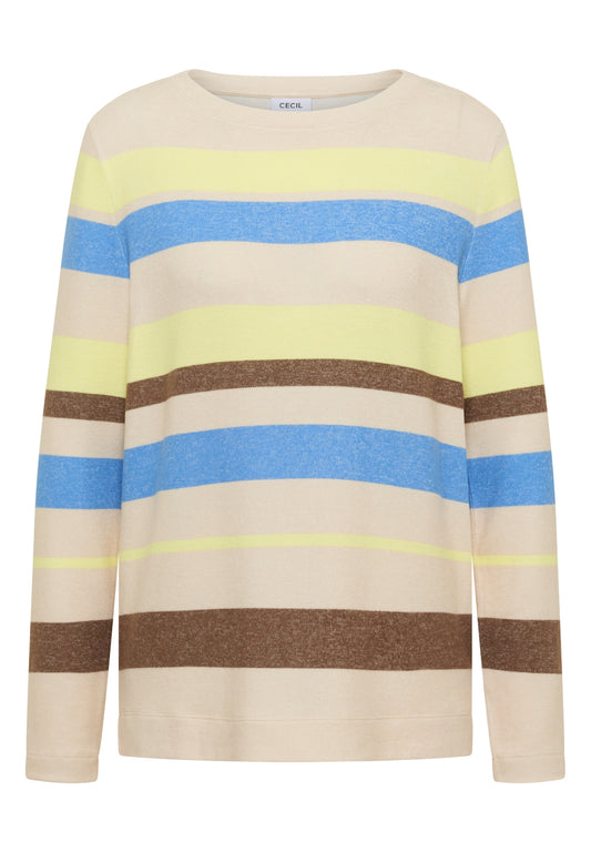 Cosy Multistripe Boatneck urban taupe melange Bild 1