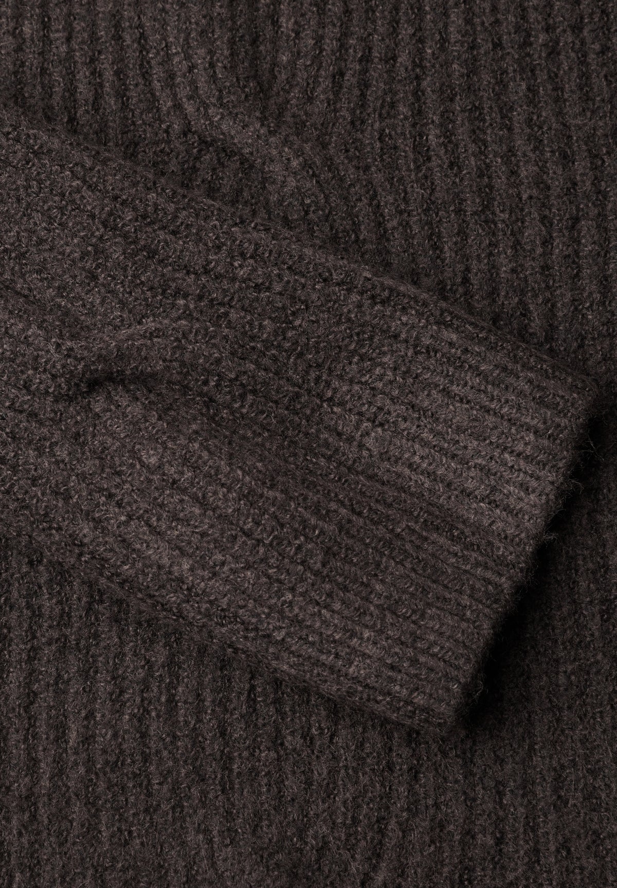 Pullover mit Turtle Neck und Zopfdetail truffle brown melange Bild 2