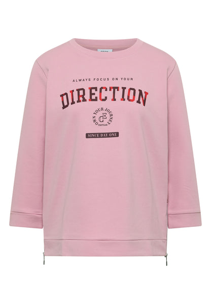 3/4-Arm Shirt mit Rundhals und Wording mellow rose Bild 1