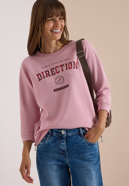 3/4-Arm Shirt mit Rundhals und Wording mellow rose Bild 3