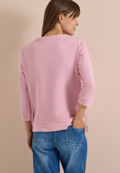 3/4-Arm Shirt mit Rundhals und Wording mellow rose Bild 4
