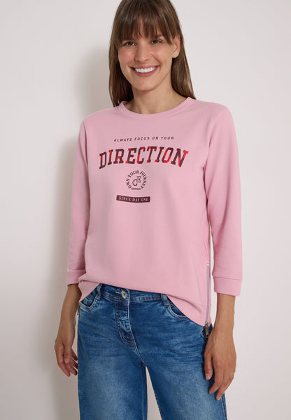 3/4-Arm Shirt mit Rundhals und Wording mellow rose Bild 7