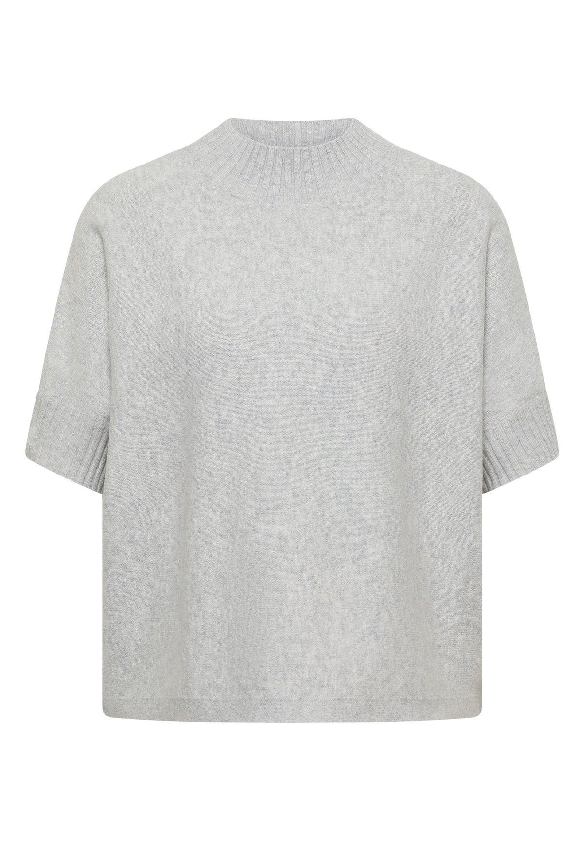 Dolman Pullover mit Turtle Neck light grey melange Bild 1