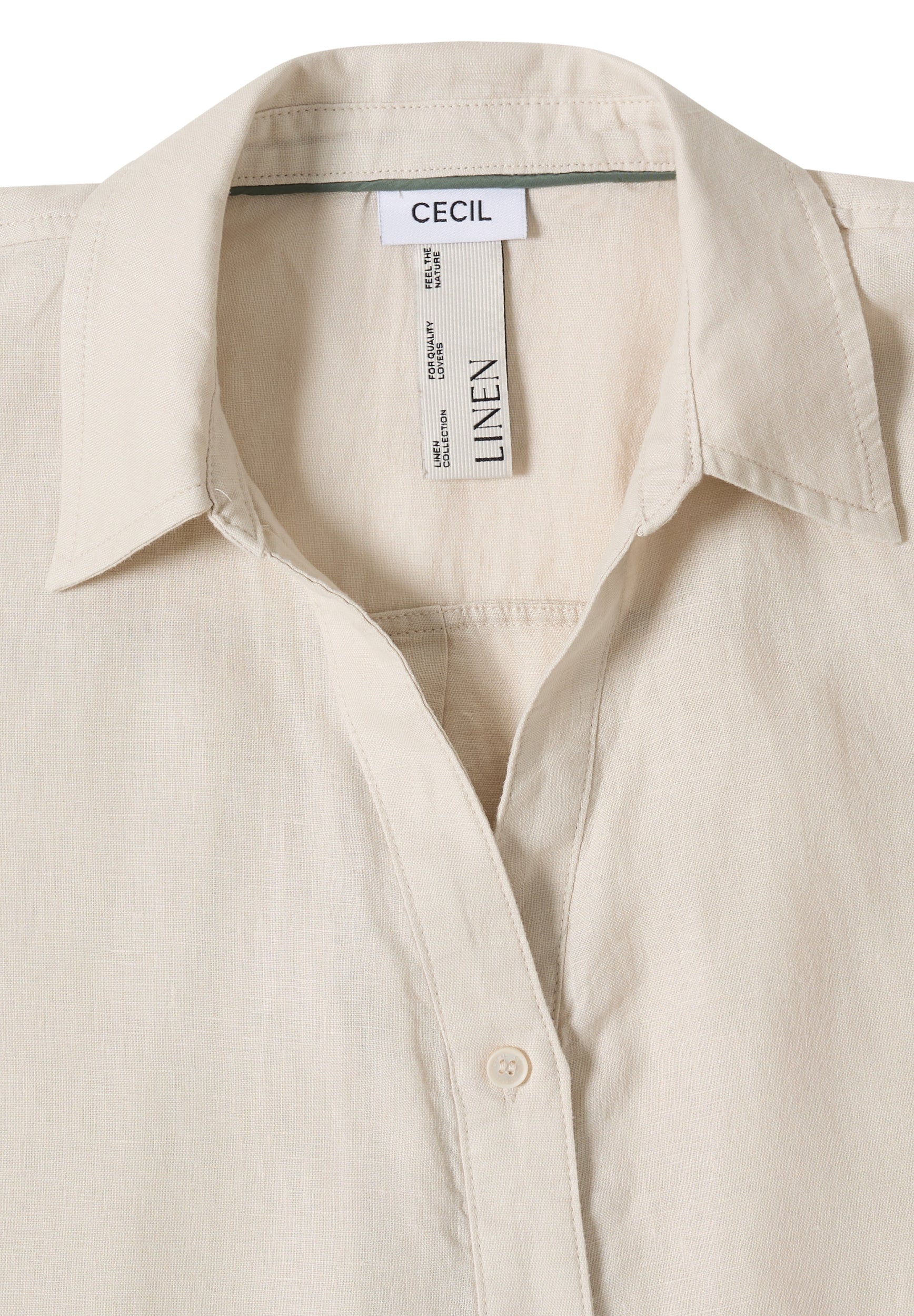 Dropped Shoulder Bluse aus Leinen macadamia beige Bild 2