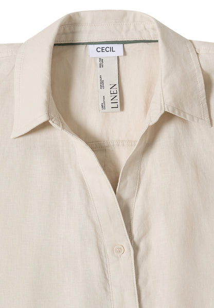 Dropped Shoulder Bluse aus Leinen macadamia beige Bild 2