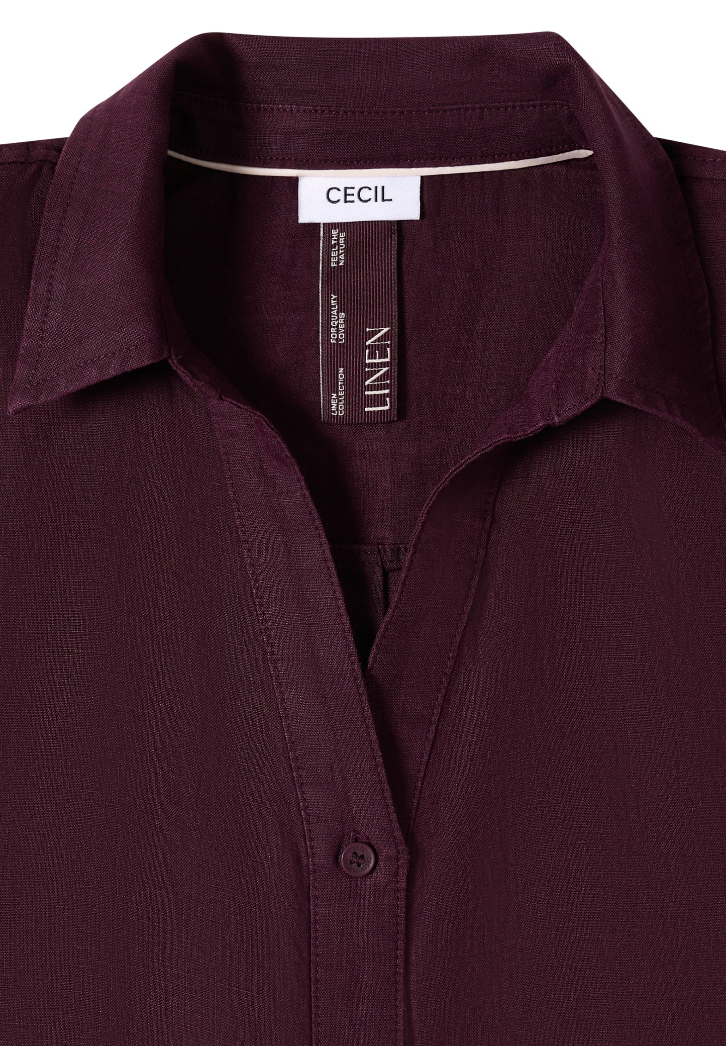 Dropped Shoulder Bluse aus Leinen rich burgundy Bild 2
