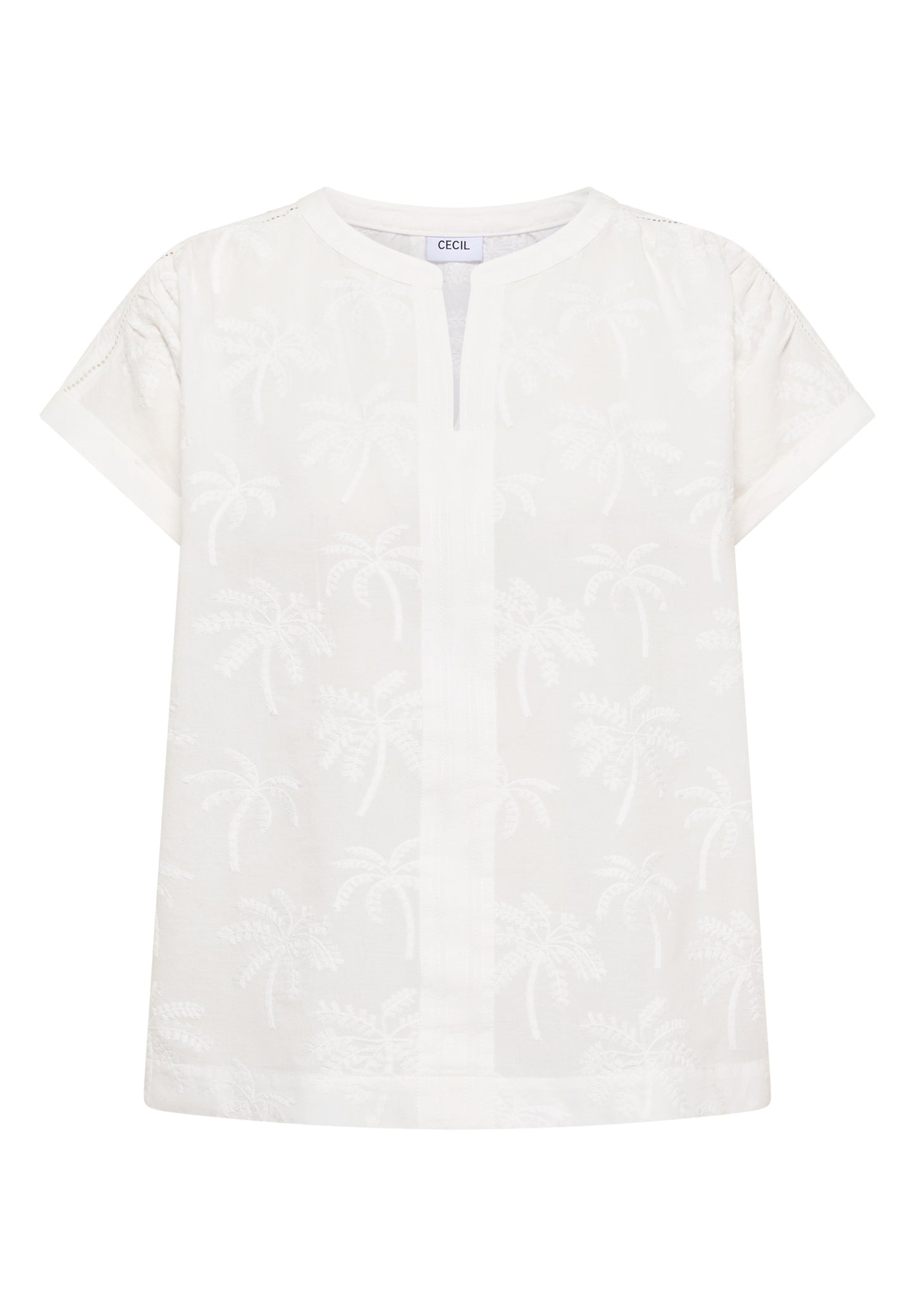 Dropped Shoulder Bluse mit Embroidery vanilla white Bild 1