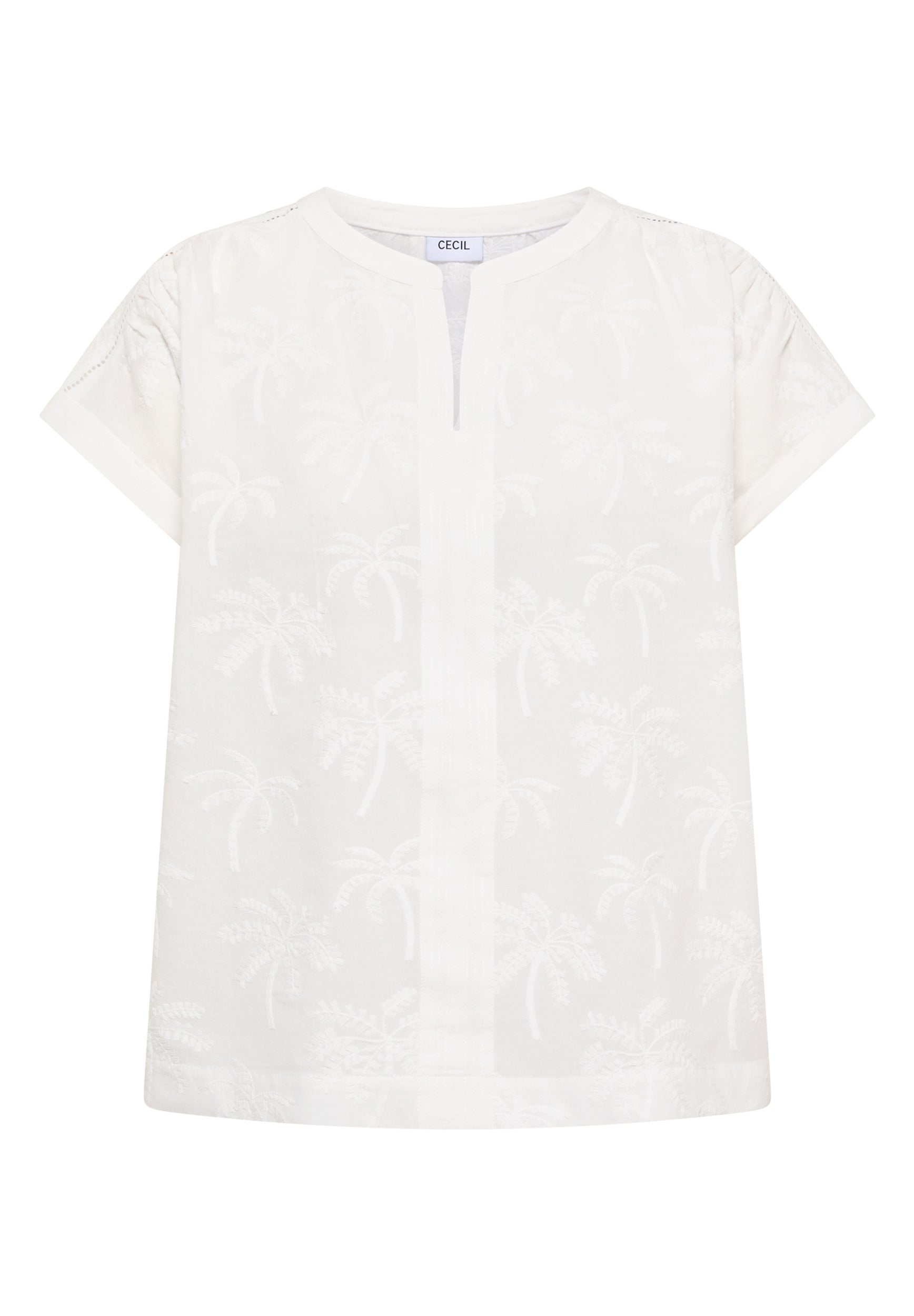 Dropped Shoulder Bluse mit Embroidery vanilla white Bild 1