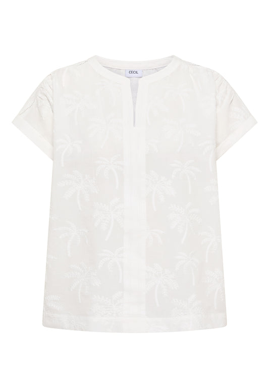 Dropped Shoulder Bluse mit Embroidery vanilla white Bild 1