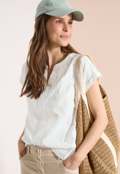Dropped Shoulder Bluse mit Embroidery vanilla white Bild 3