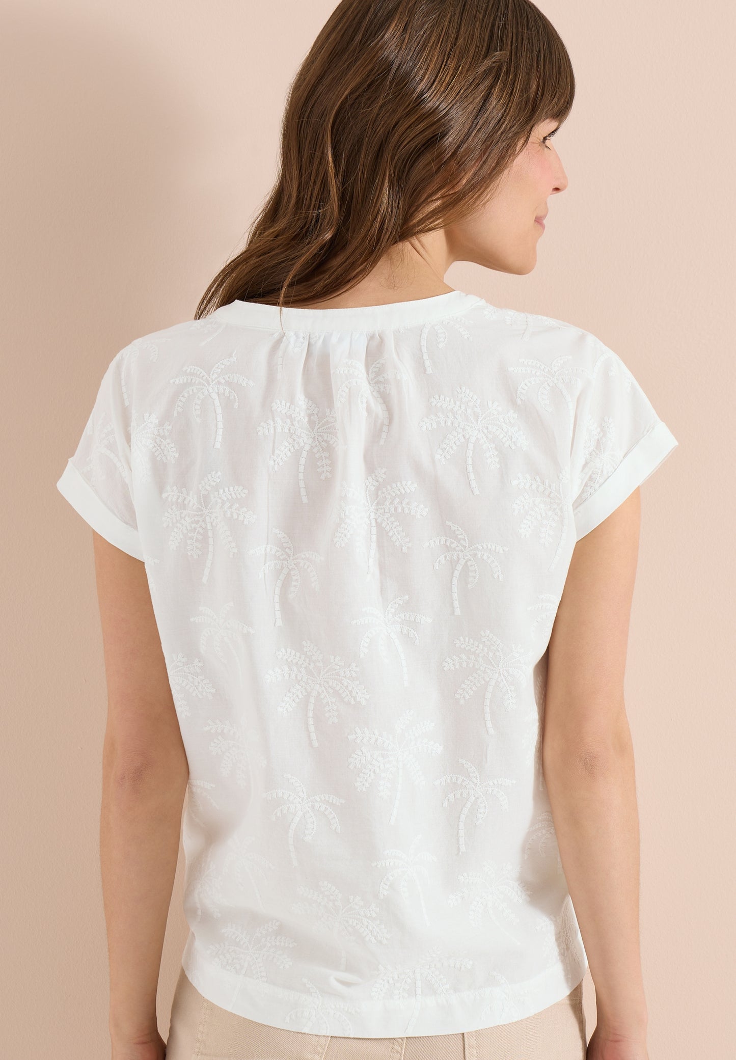 Dropped Shoulder Bluse mit Embroidery vanilla white Bild 4