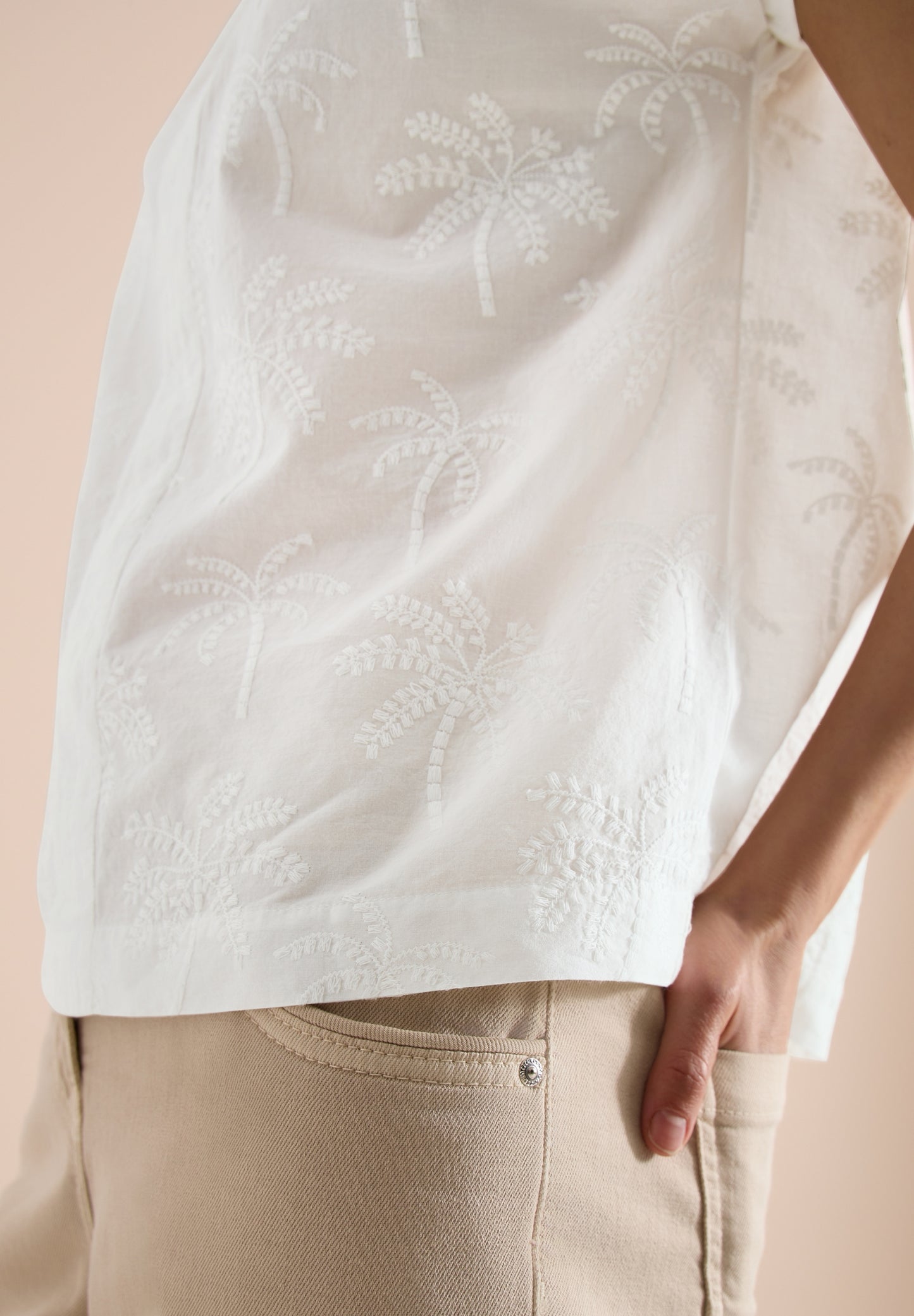 Dropped Shoulder Bluse mit Embroidery vanilla white Bild 6